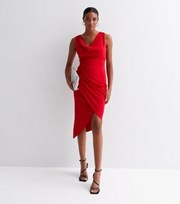 New Look Red Cowl Neck Sleeveless Midi Dress